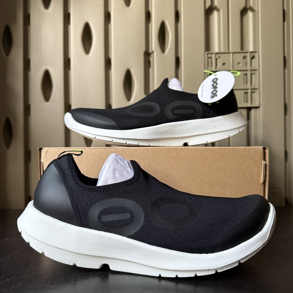 Oofos OOmg Eezee Men's Size 9 Slip On Recovery Sneakers Black Comfort Shoes